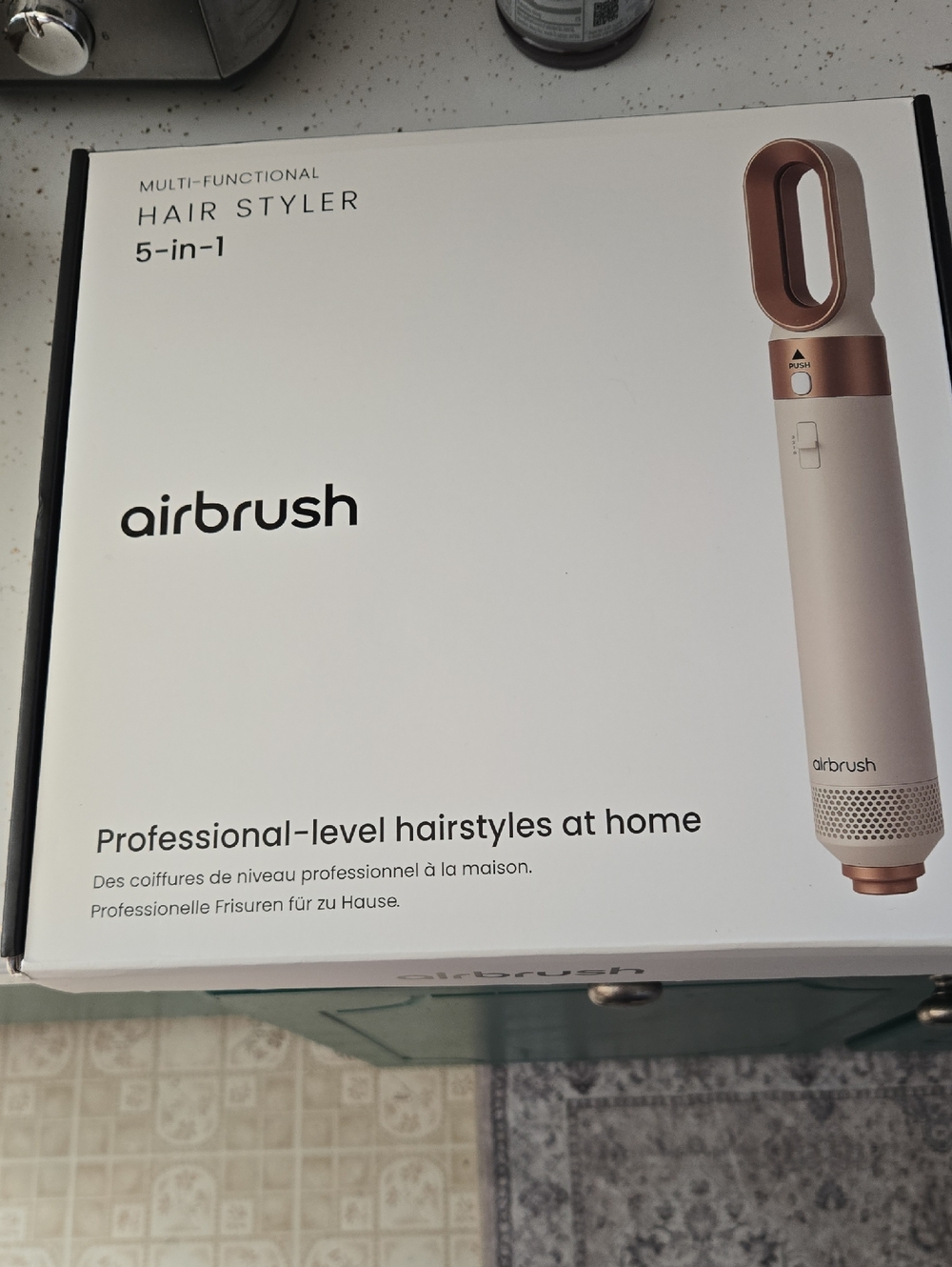 Multi-functional airbrush 5-in-1 Hair Styler - Rose Gold and White